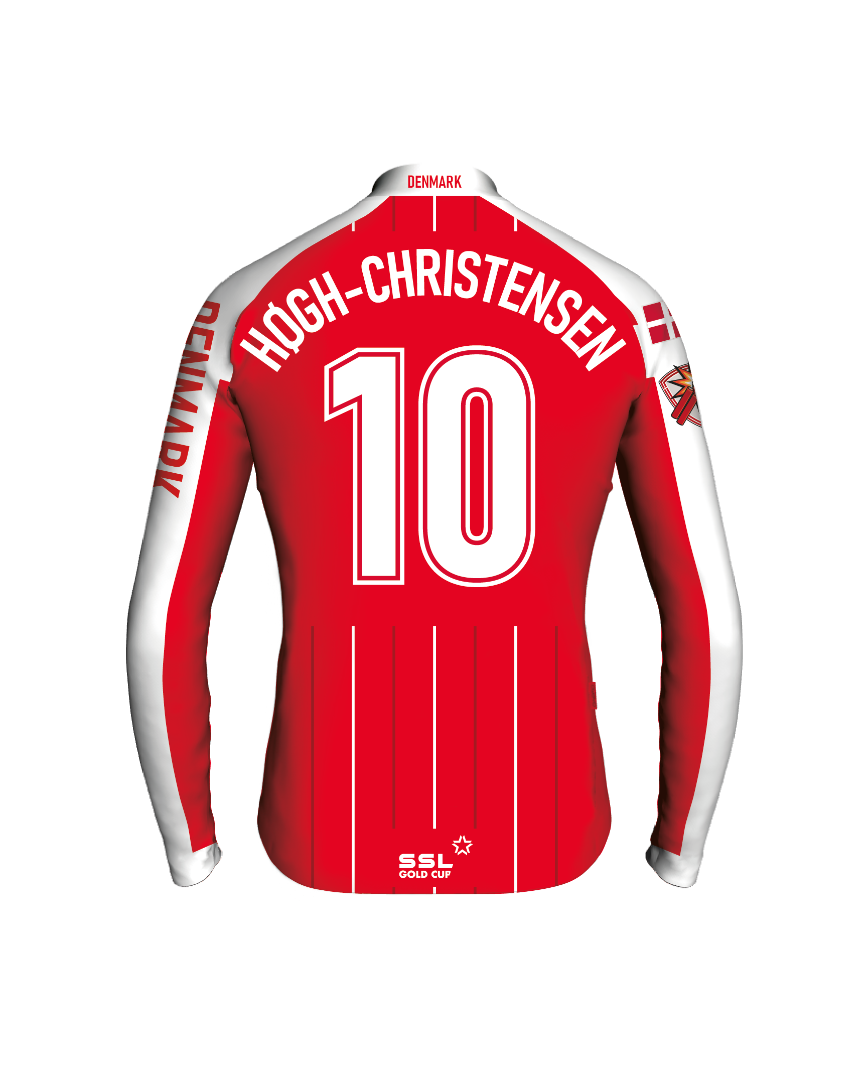 DEN_back-cpt Denmark Captain's Jersey | HOGH-CHRISTENSEN no 10 - Image 1